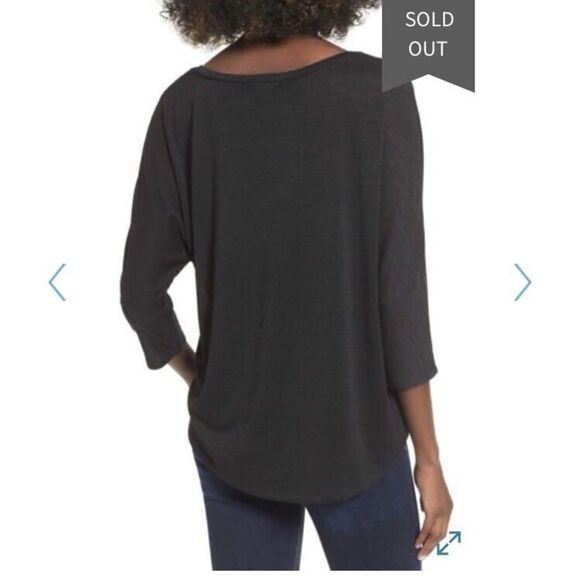 NWT- Leith Slouchy Black Knit Top - Picture 3 of 5